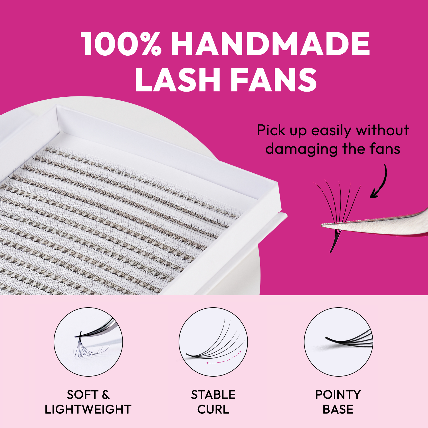 Eyesy Lash - Vendita all'ingrosso Ciglia finte - Vassoio Easy Fans XL/XXL (a partire da €1,3 /ventola) | Promade 3D - 20D1
