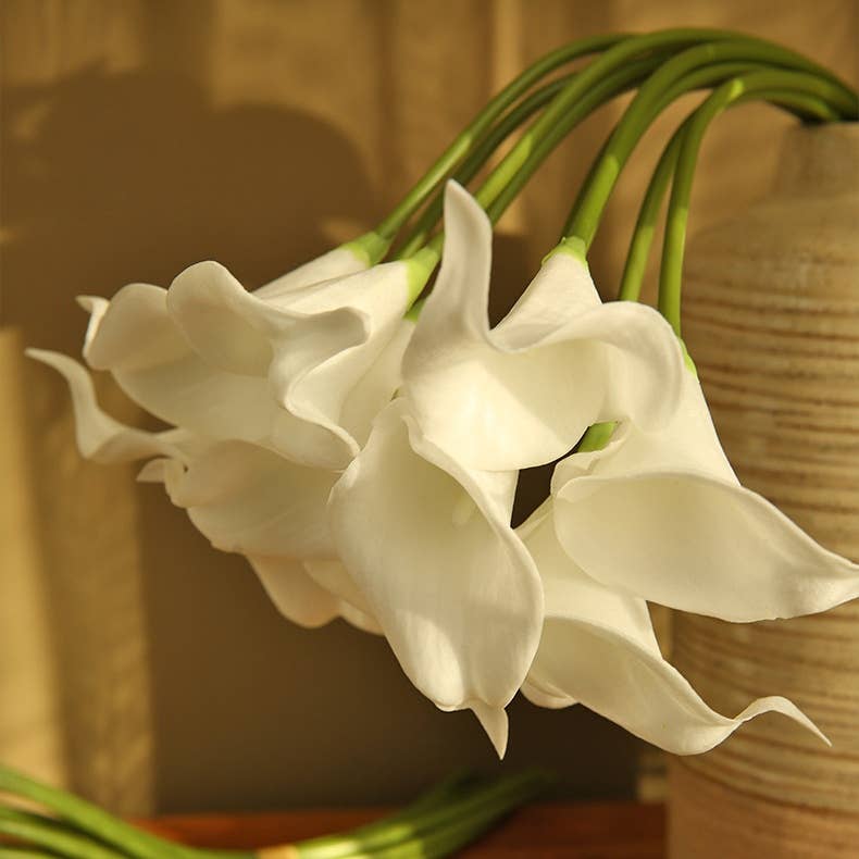 ACNITE(We cover U.S. import duties) - Wholesale Artificial Flowers - Artificial Calla lily,real touch white flowers for spring1