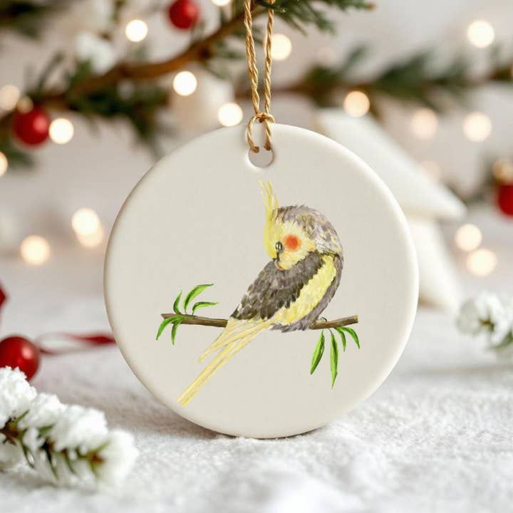 MerikaArt - Wholesale Ornament - Cockatiel Ceramic Ornament2
