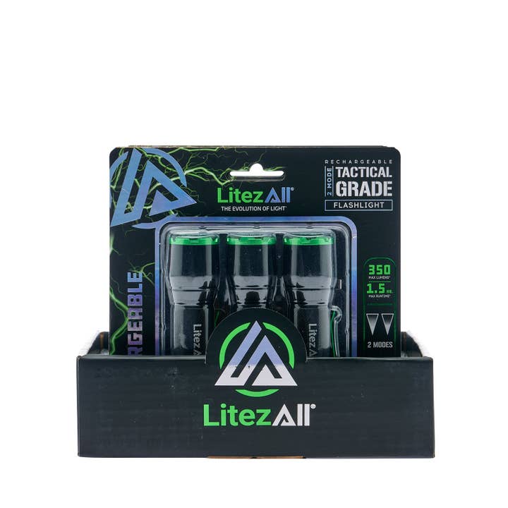 LitezAll - Wholesale Flashlight - LitezAll® Rechargeable EDC Tactical Grade Flashlight 3 Pack12