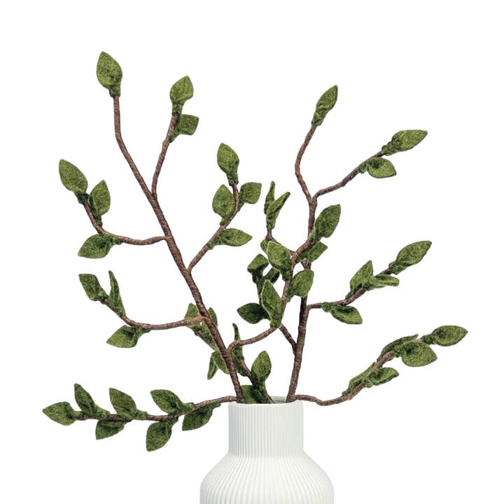 Sheep Farm Felt - Wholesale Artificial Plant - Green Foliage | 16" Stem