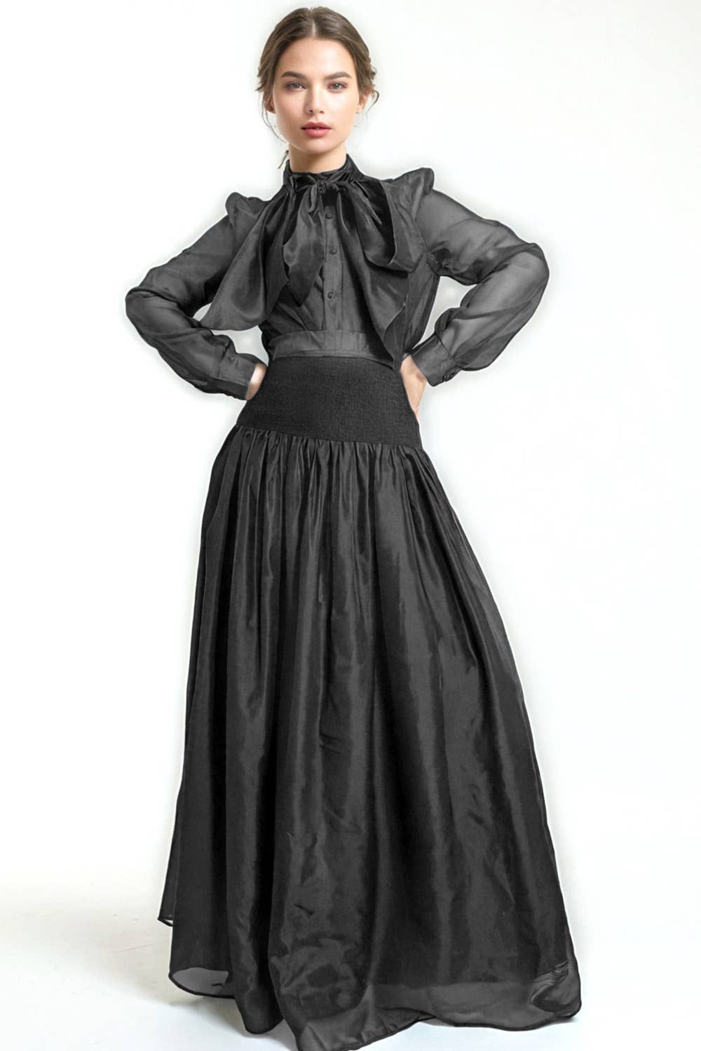 N by Nancy - Wholesale Top & Skirt Set - Women's - W5947 TIE NECK TOP / SKIRT SET1