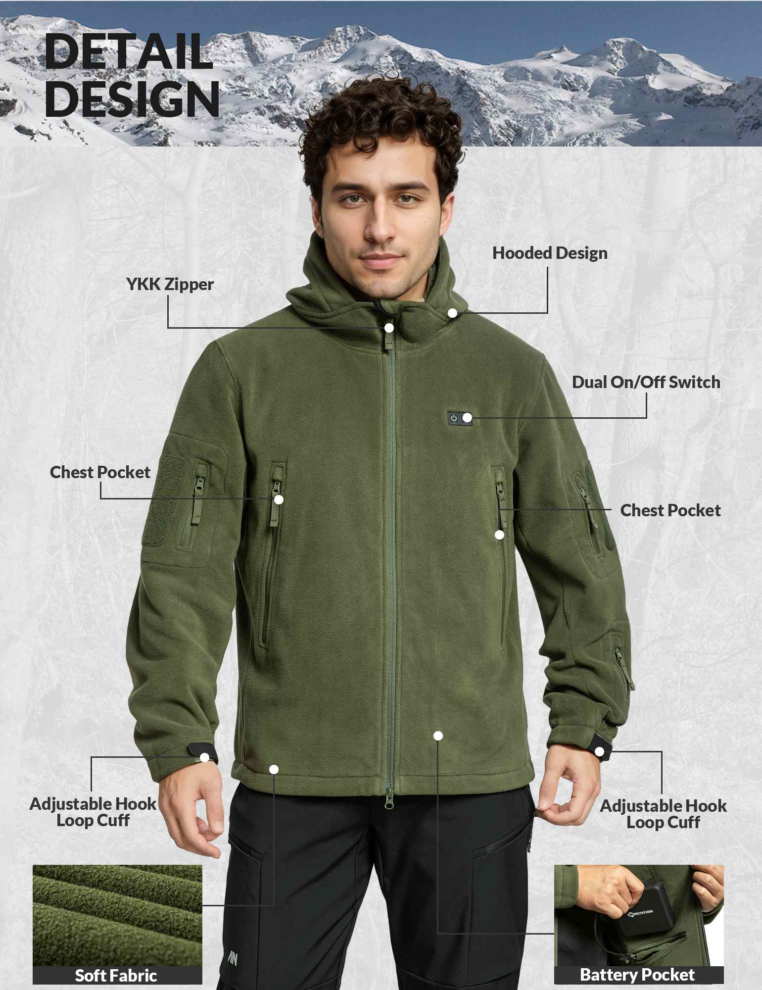 Antarctica Outdoors - Wholesale Fleece - Women's - ANTARCTICA GEAR Heated Jacket, Polar Fleece Coat for Women22