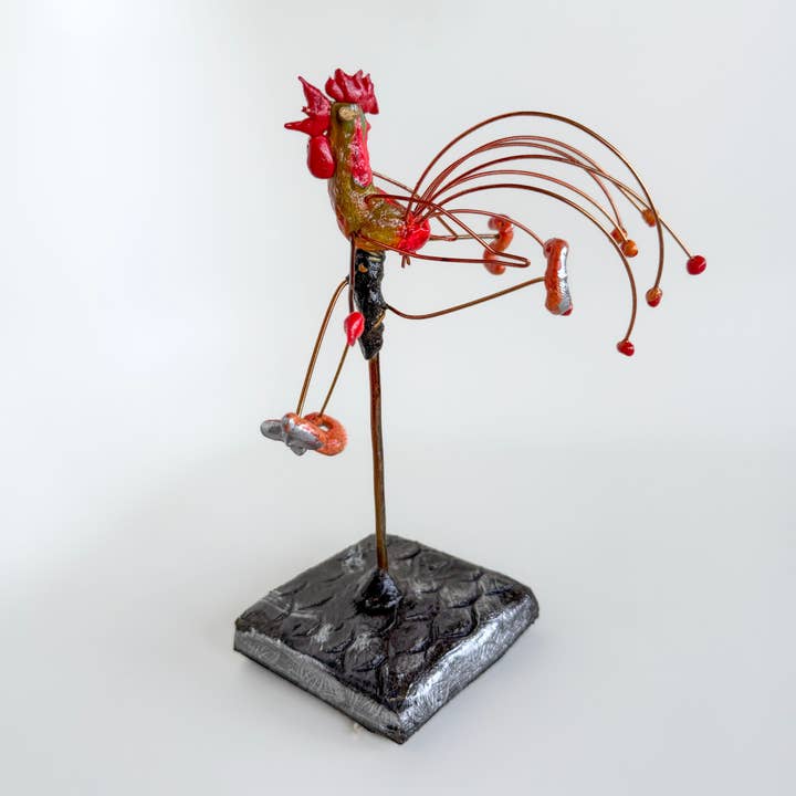 Sculpture de girouette coq - Monsieur North recyclé pour la vente par Belart Fair Trade