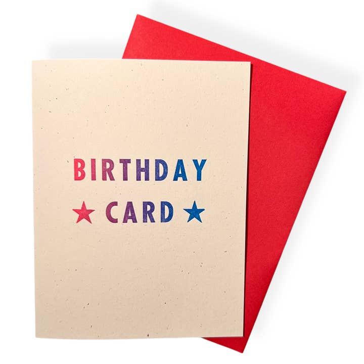 Birthday Card - Letterpress Printed With Handset Type for wholesale by Salted Teeth