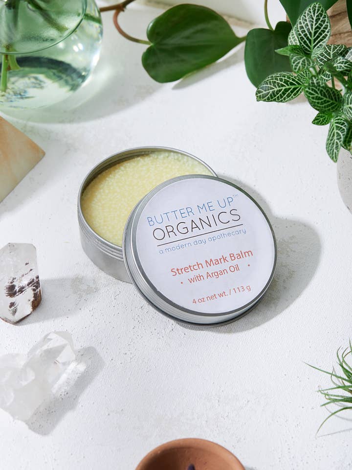 Organic Stretch Mark Body Butter Argan Oil/ Stretch Marks for wholesale by Butter Me Up Organics