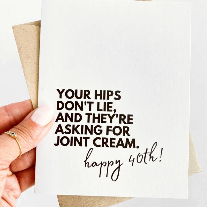 Five Dot Post - Wholesale Birthday Card - Funny 40th Birthday Card Your Hips Don't Lie Greeting Card