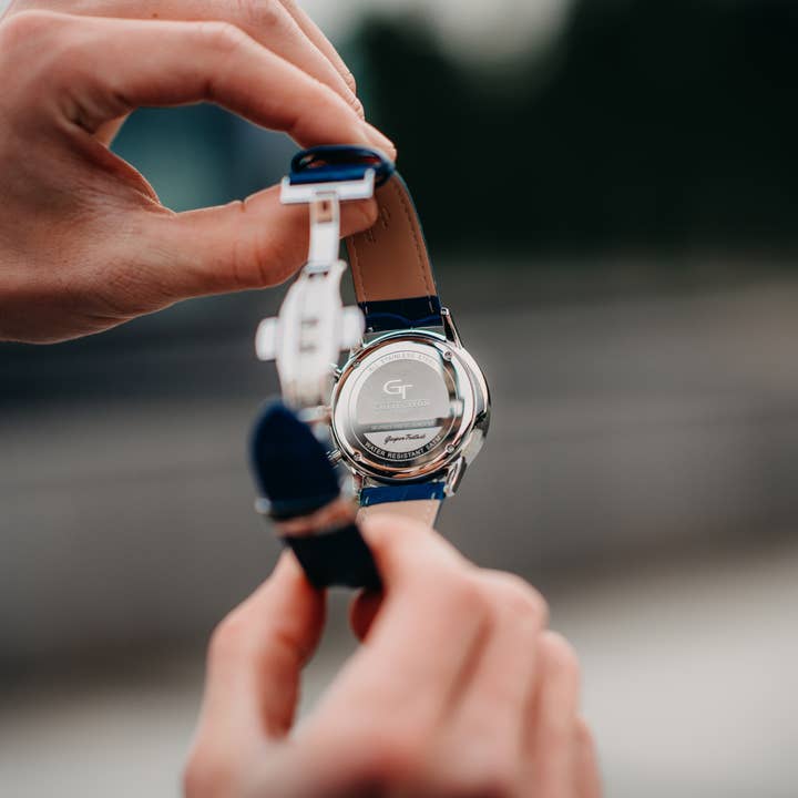 GT collection Jewelry - Wholesale Wrist Watch - Men's - Men's Watch - Blue Leather Strap - White Watch Face6