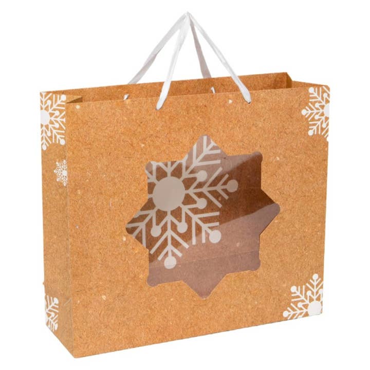 Sac en carton naturel deco flocon + fenetre pour la vente par Deffrennes