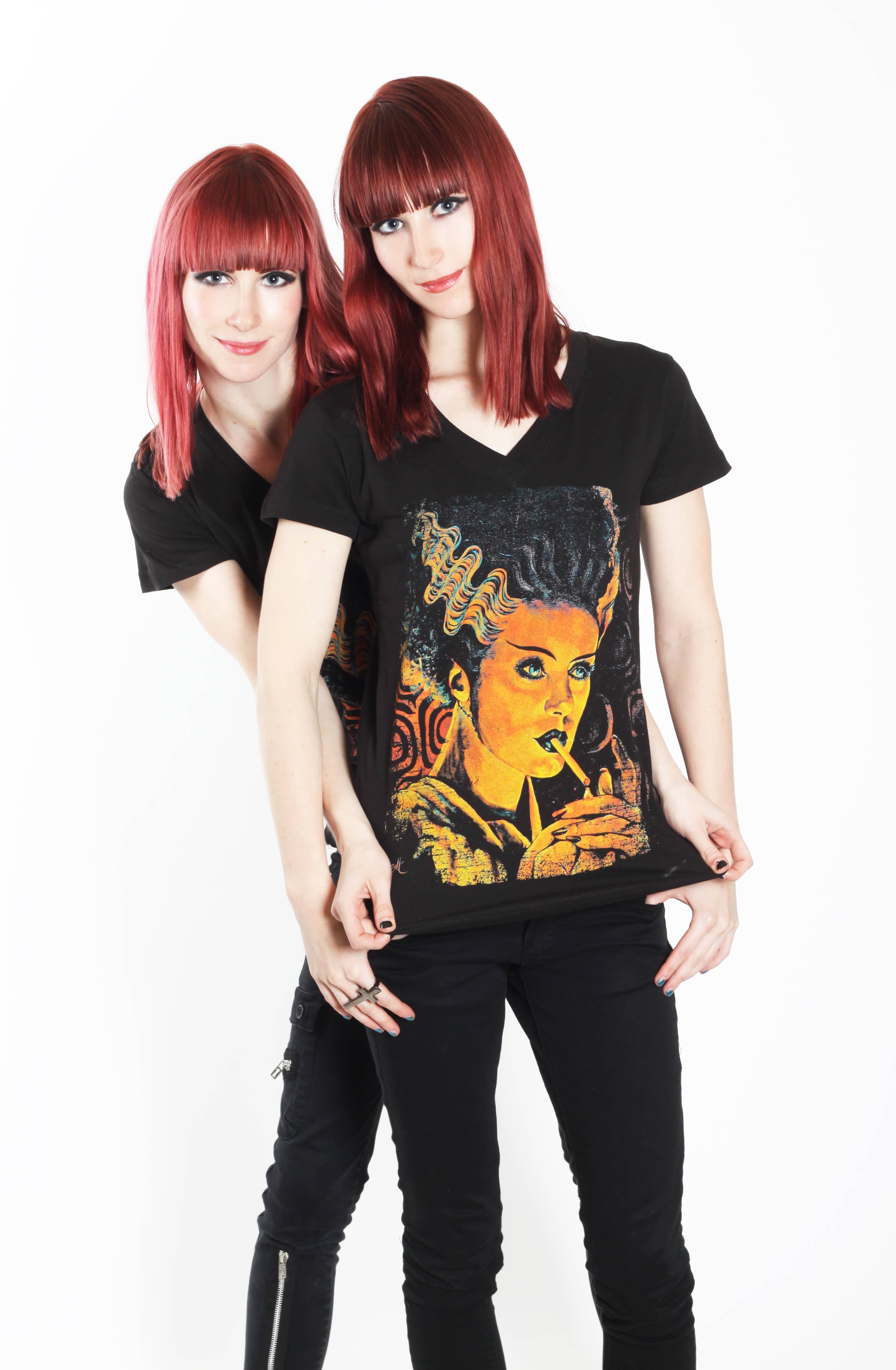 Black Monster Love - Women's VNeck Graphic T-Shirt for wholesale on Faire2