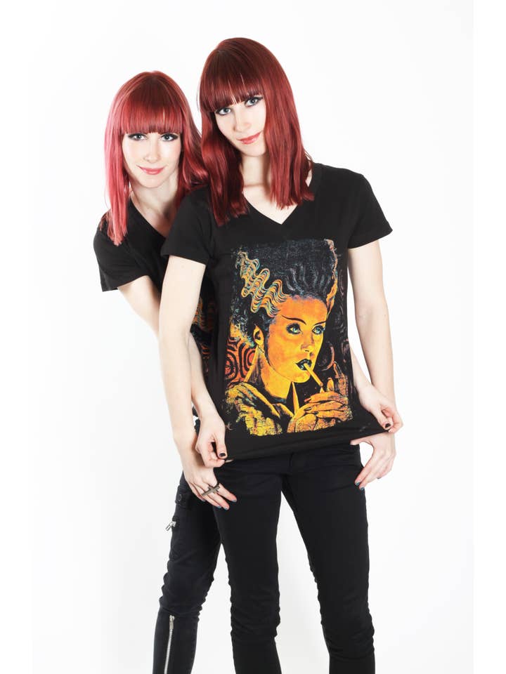 Black Monster Love - Women's VNeck Graphic T-Shirt for wholesale on Faire2