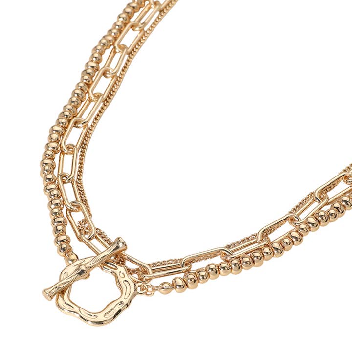 Sensibling Corp. - Wholesale Link & Chain Necklace - 2PCS - Metal Chain Toggle Closure Necklaces
