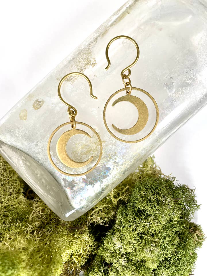 Minimalist Moon Hoop for wholesale by Indie South