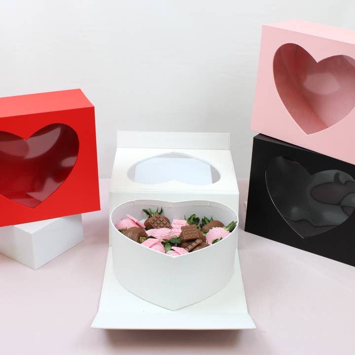 Elegant Design Supply - Wholesale Gift Box - Square Magentic Heart Flower Gift Box4