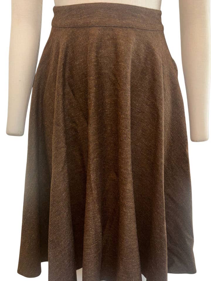 Timeless London - Wholesale Skirt – Women’s - Sophie (Chocolate) Woollen Midi Swing Skirt2