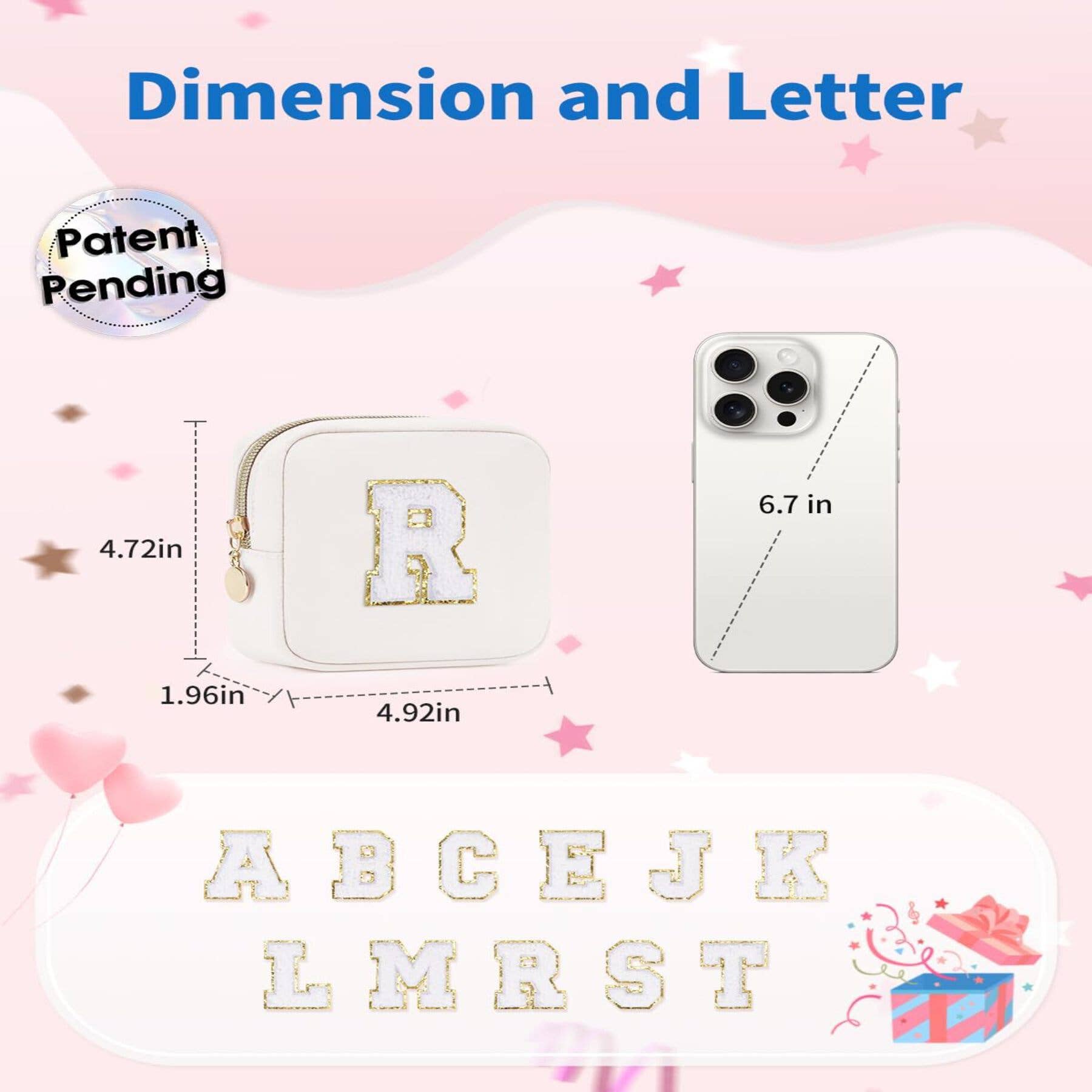 wandf – Großhandel Schmink-/Kosmetiktasche – Personalisierte Monogramm-Tasche Mini Initialen Schminktasche51