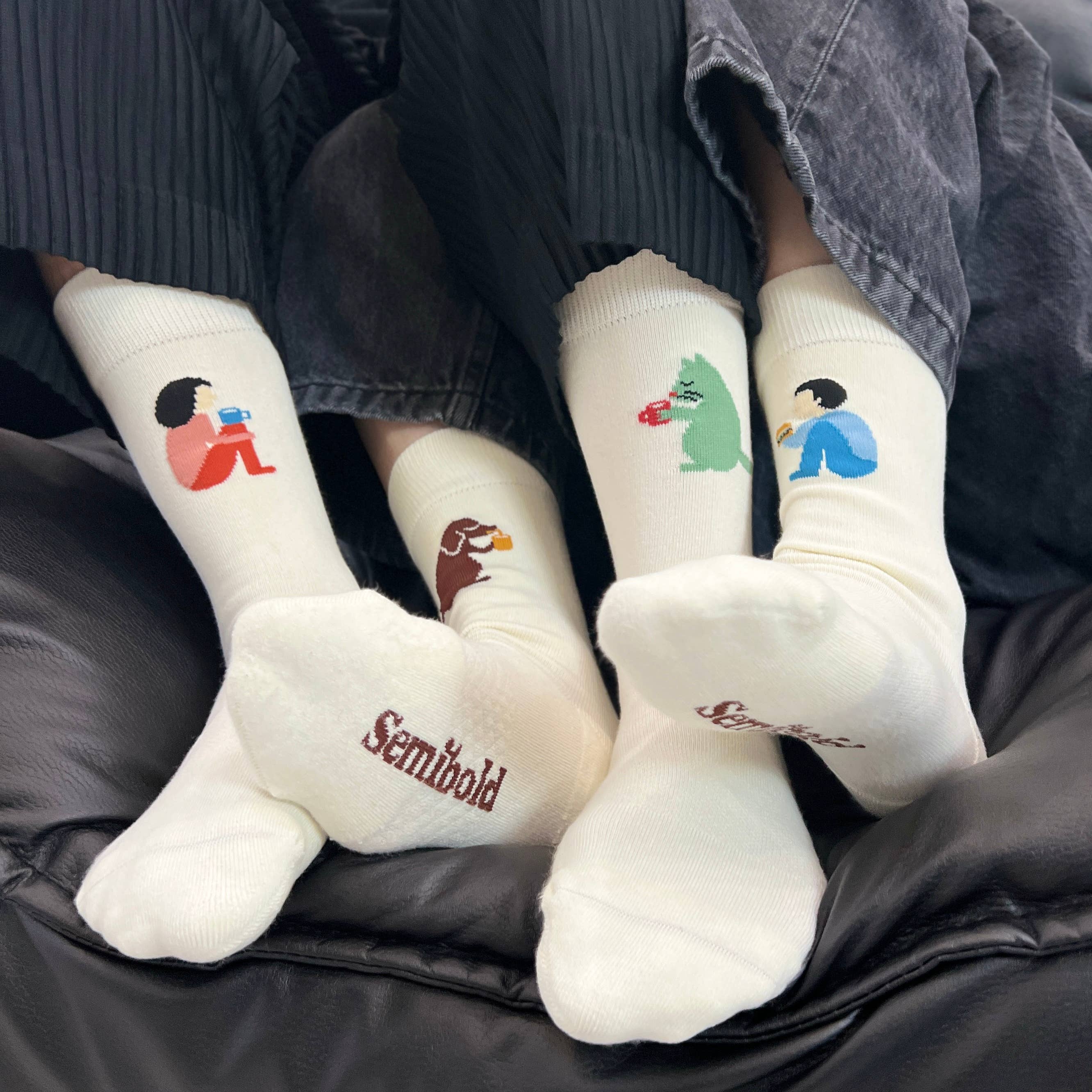 White Best Creative Socks For Pet Lovers, 2 Pairs-8 Looks！ for wholesale on Faire12