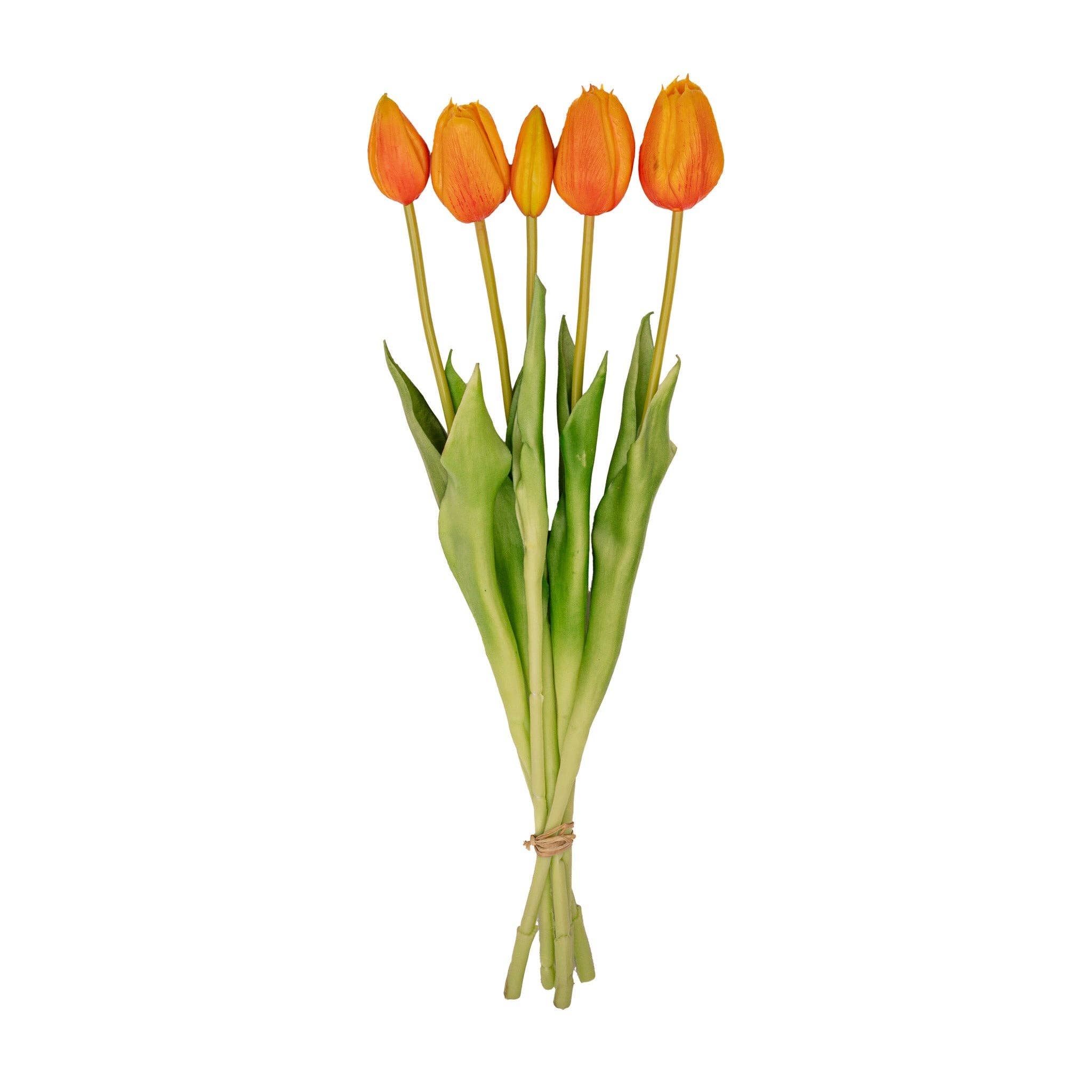 Trendhero.nl/b2b - Wholesale Artificial Flowers - Tulip Bouquet – 5 Pieces – Various Colours – ‘Real Touch’ Artificial Tulips – 42 cm2