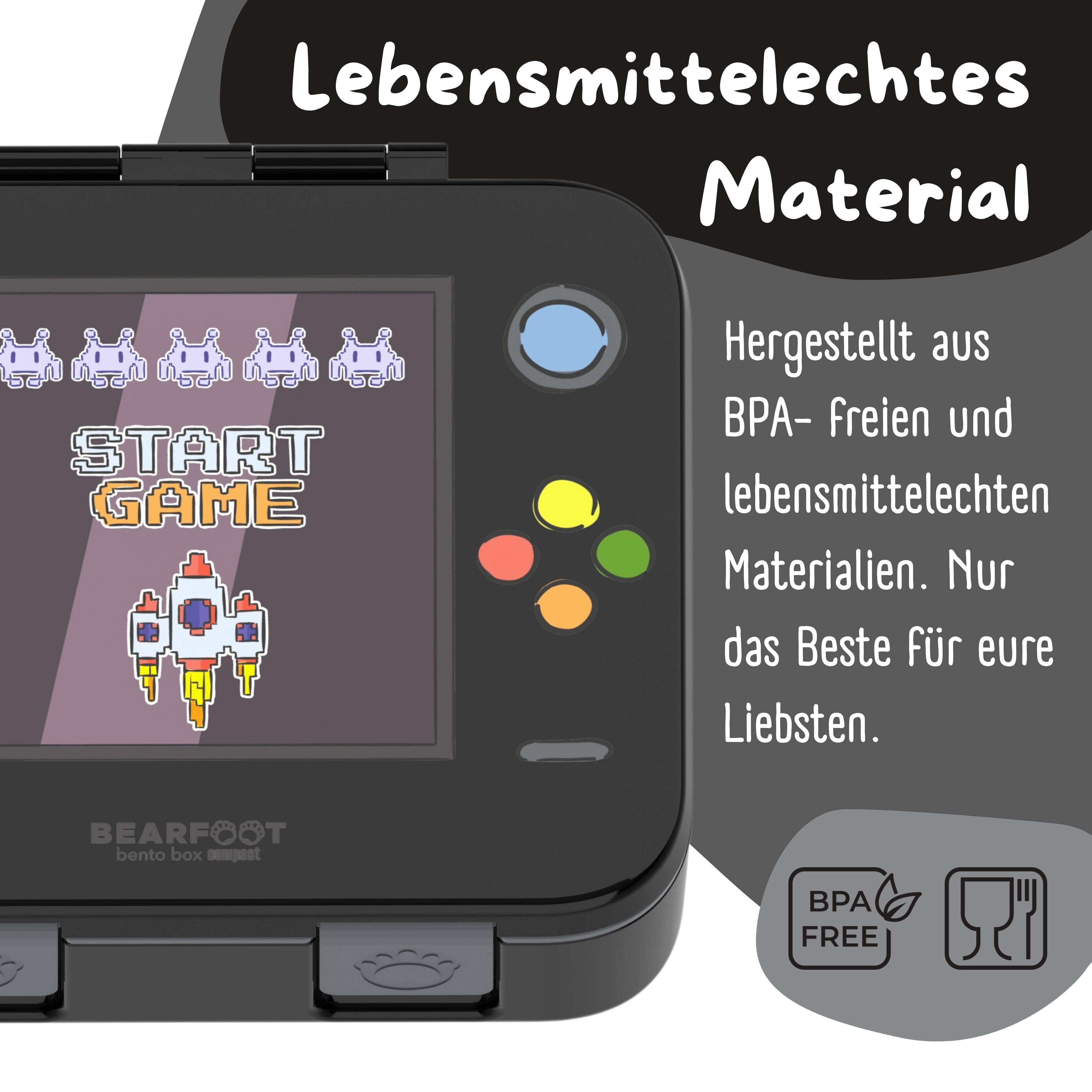 BEARFOOT - Wholesale Lunch Bag/Box - Kids - Lunchbox with compartments, lightweight & leak-proof - Game black11