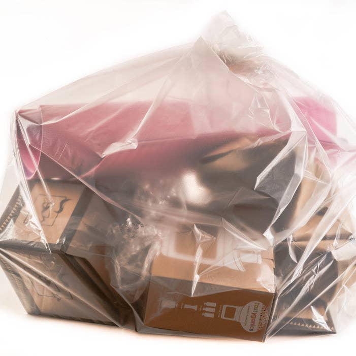 Large Heavy Duty Clear Trash Bags 35x55 inch for wholesale by EcoQuality