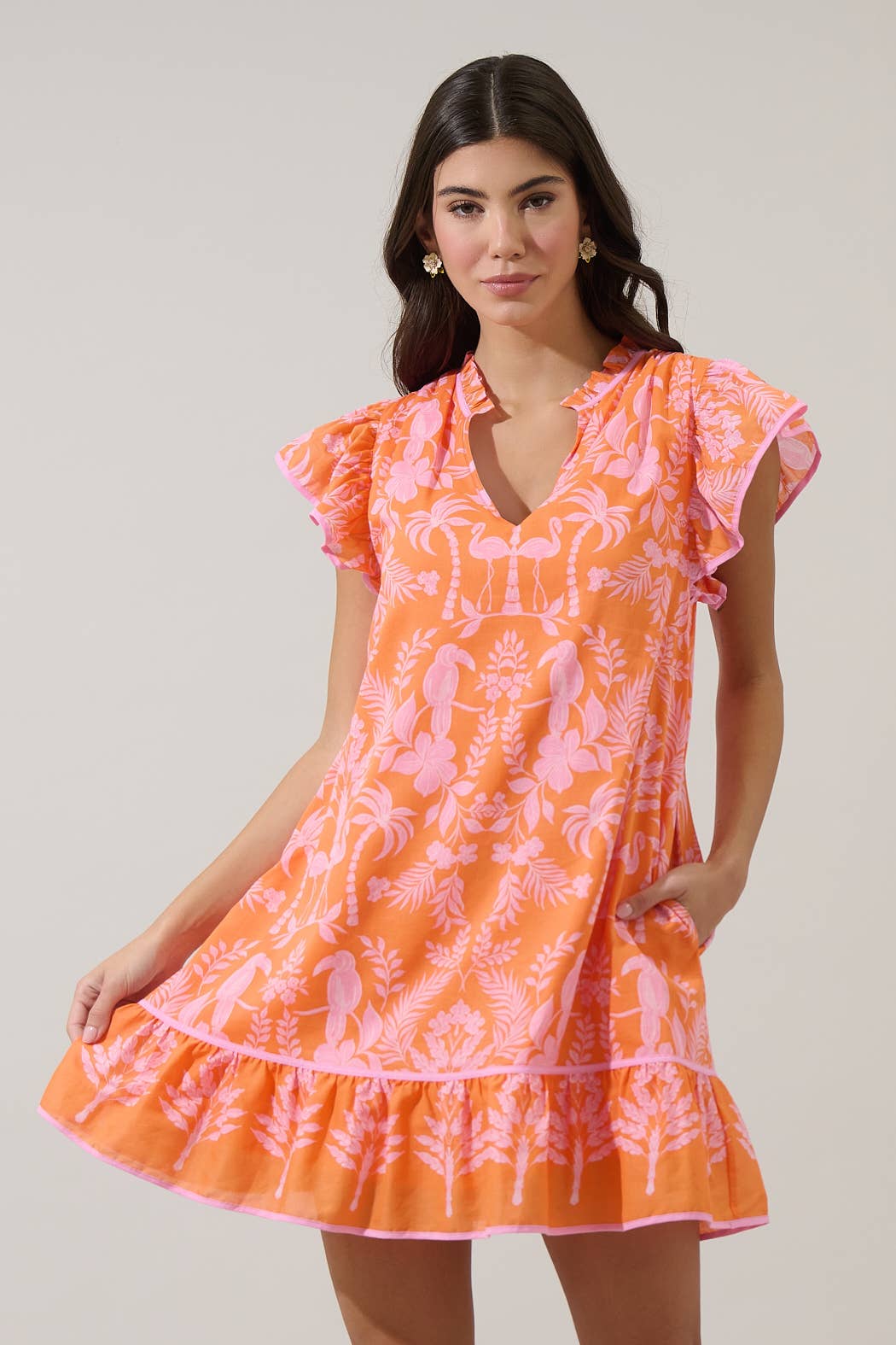 Sugarlips - Vendita all'ingrosso Vestito - Donna - Abito Mini a Tunica Ebba Floreale Davina9