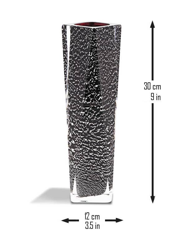 Zwarte en zilveren Murano glazen vaas Tulip voor wholesale door ALESSANDRO MANDRUZZATO TM