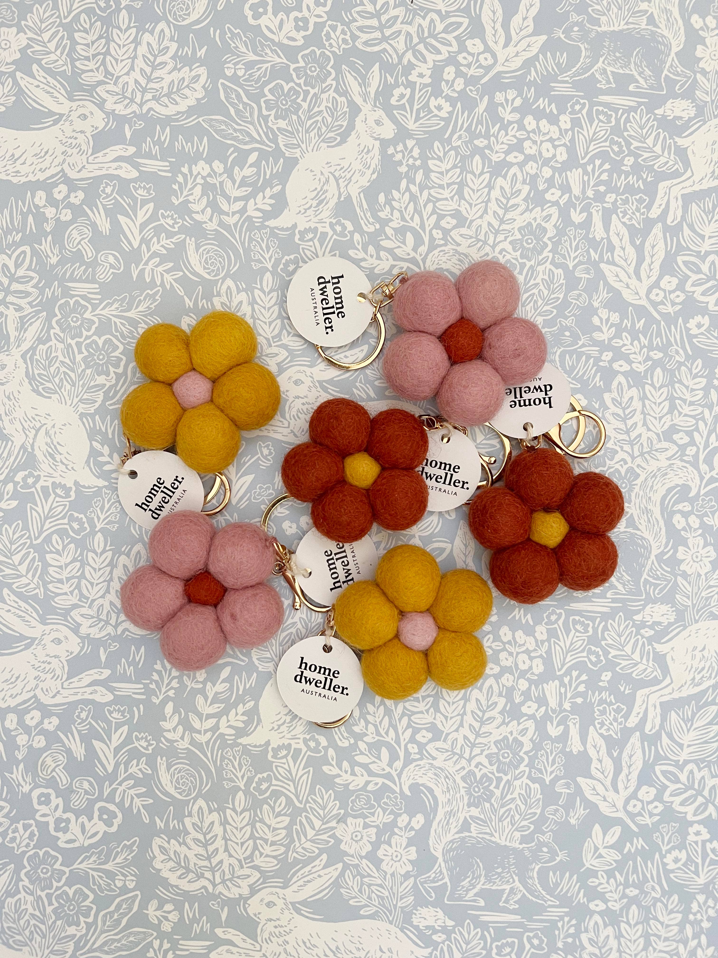 Home Dweller - Wholesale Keychain – Unisex - Felt Flower Keychain | Bag Charm - Spring Bloom2