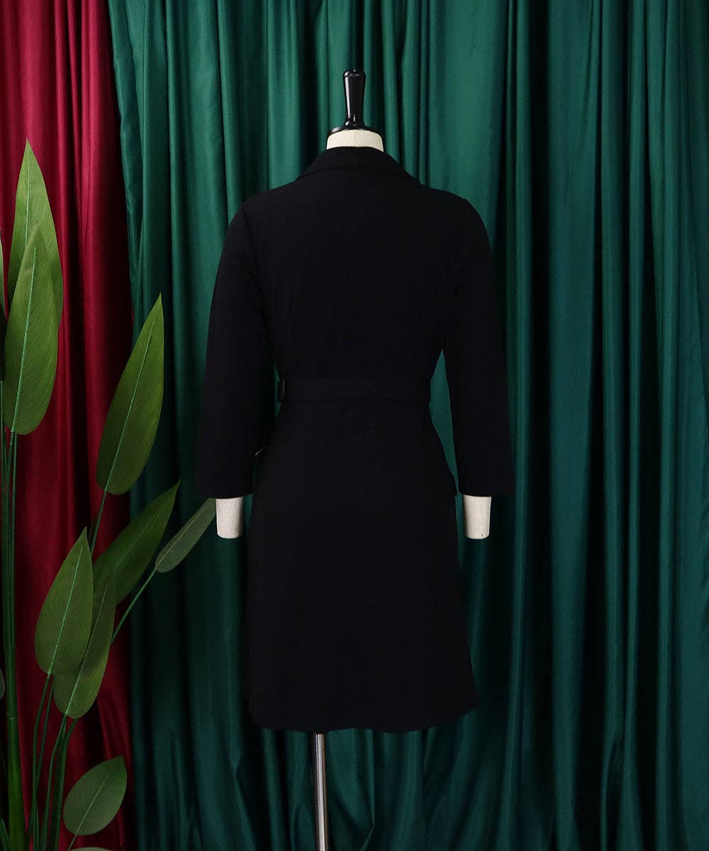 Aria Romance - Wholesale Dress - Women's - Pleated Patchwork Blazer Dress15