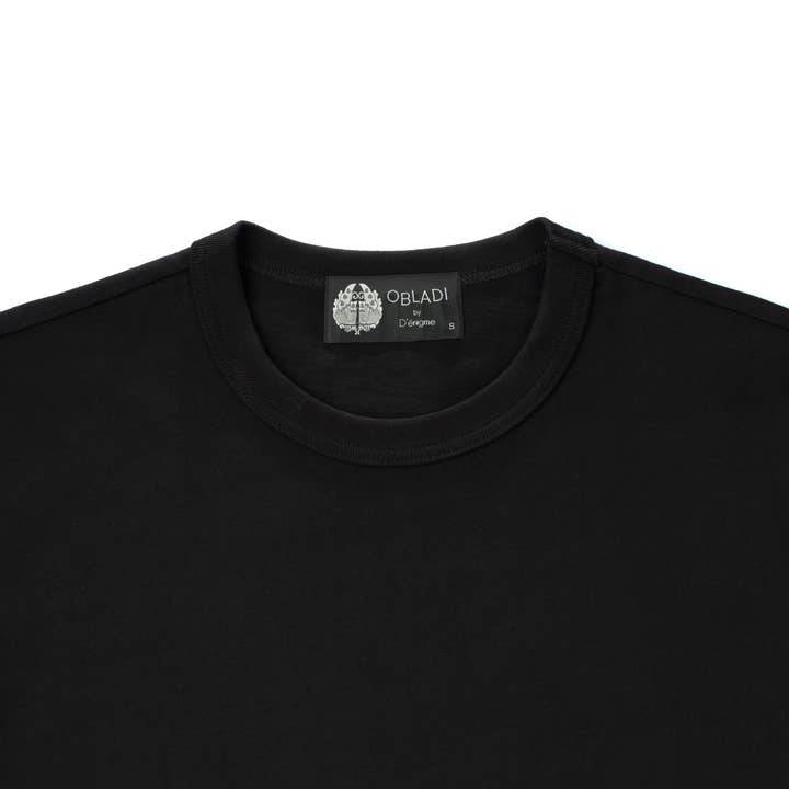 OBLADI by D'énigme - Venta al por mayor Camiseta - Unisex - Camiseta negra blanqueada en la parte inferior naranja o gris