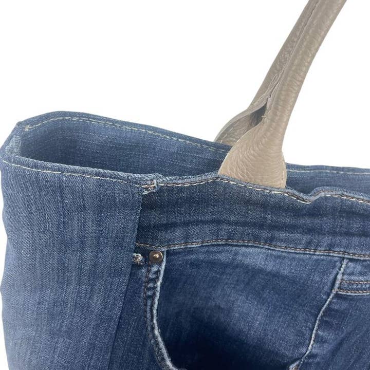 Chenson & Gorett - Wholesale Shoulder Bag - Women's - Wide Cotton Shoulder Bag with Leather Handles B2B 580057