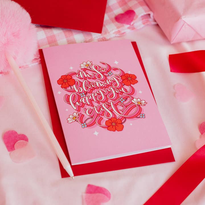 So Happy you Exist Calligraphy Card for wholesale by Dottie's Paper Co.