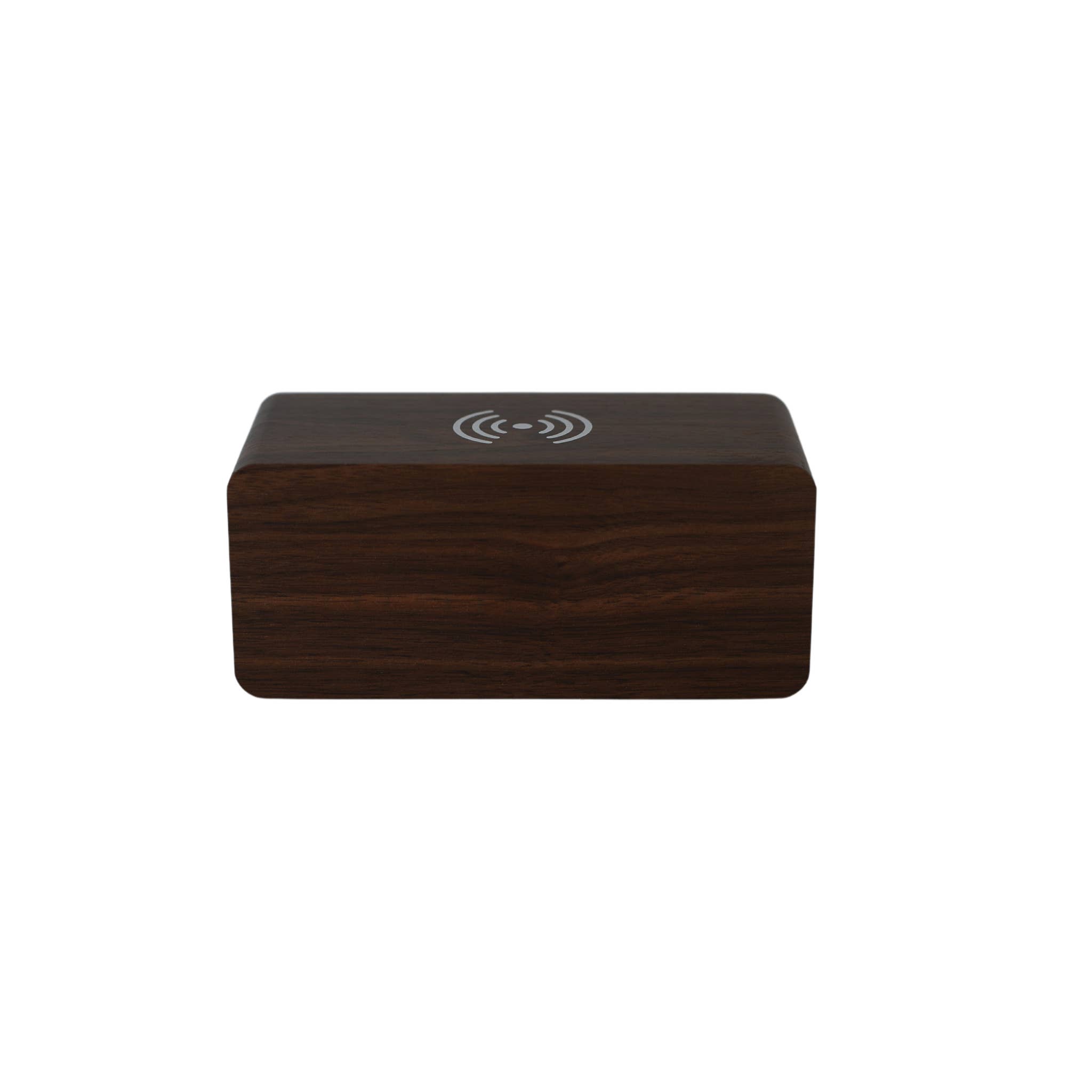 Creative Gifts International Inc. - Wholesale Charging Dock - Walnut Wireless Phone Charger/Digital Clock2