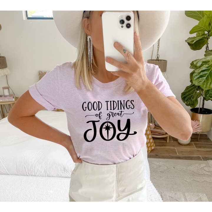 Good Tidings Of Great Joy T-shirt | Graphic Top for wholesale by KM Clothing