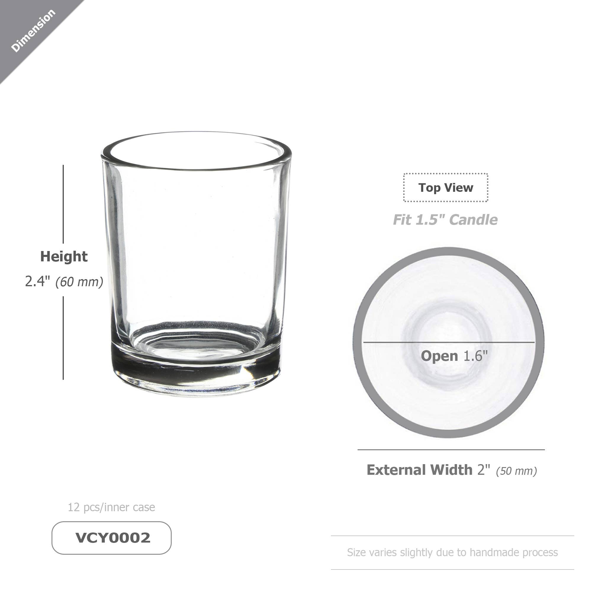WGV International - Wholesale Candle Holder - WGV Cylinder Glass Votive Candle Holder [Machined] - 2.4"H1
