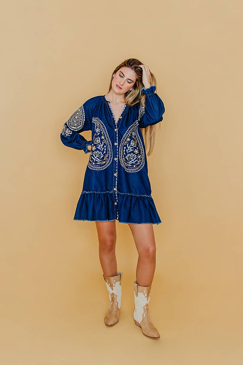 Lula Natura - Wholesale Dress - Women's - MONTANA DENIM DRESS