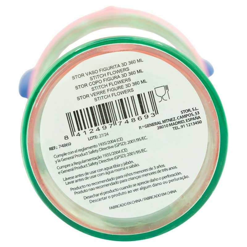 Stor - Wholesale Drinking Glass/Cup - Kids & Baby - Stor 3D Figurine Cup 360 ml Stitch Flowers4