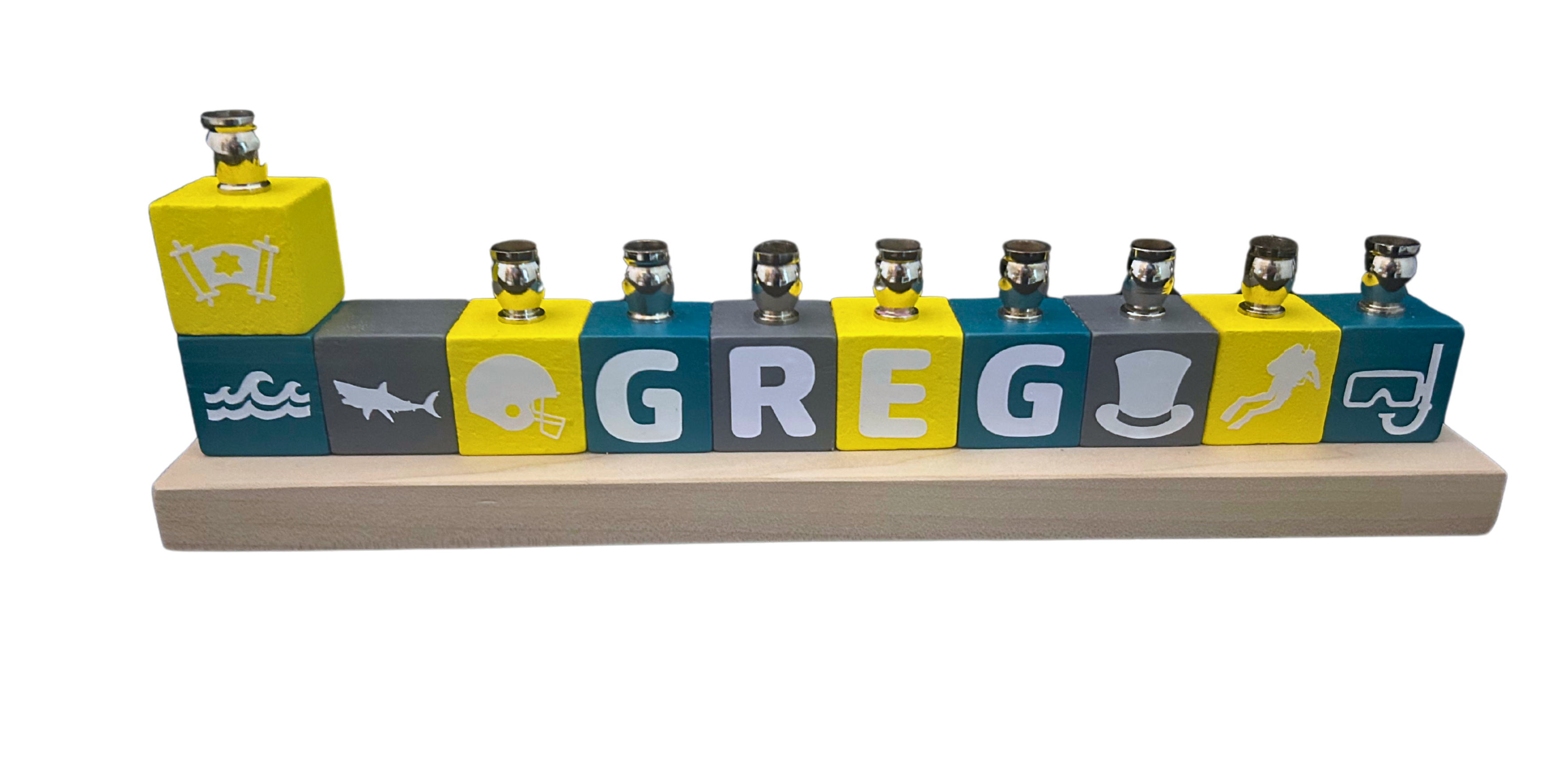 Eclectic Judaica - Wholesale Menorah - Personalized Name Menorahs17