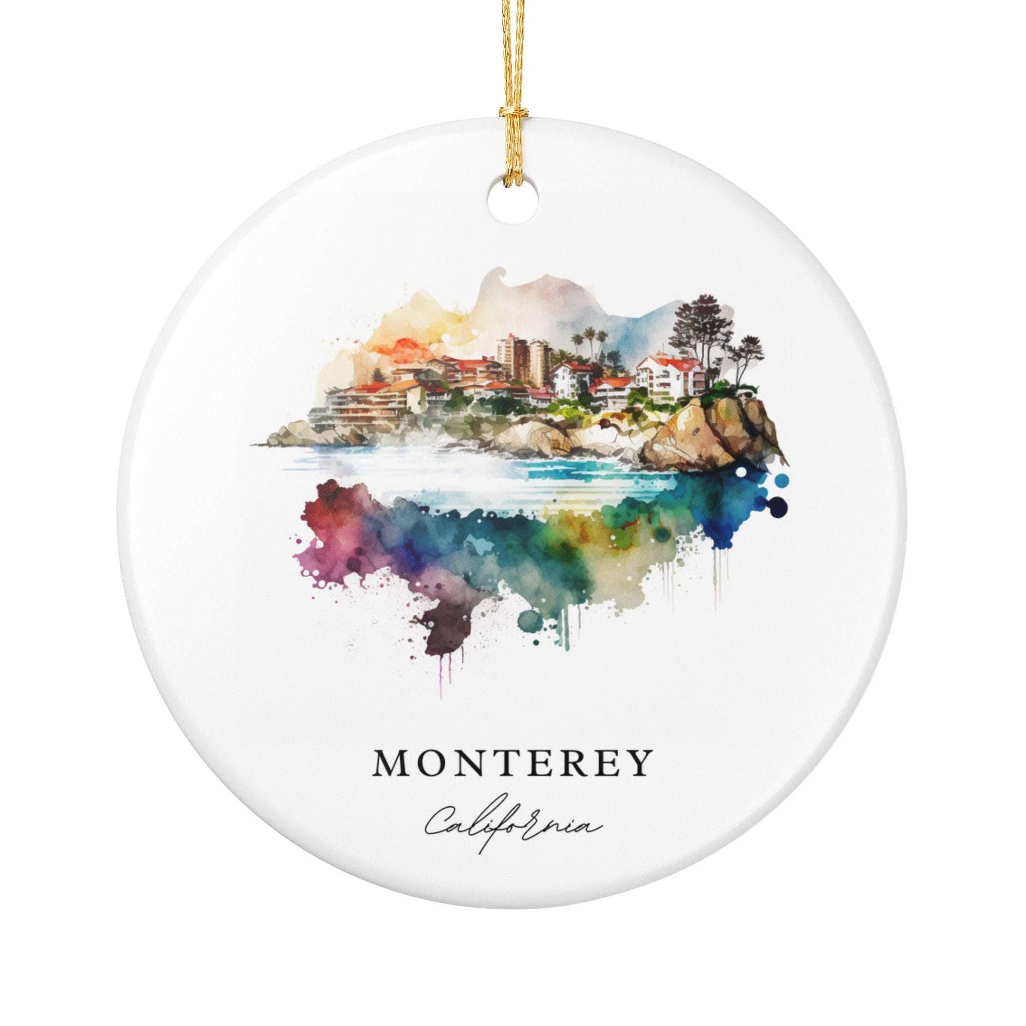 Premium Travel Art - Wholesale Ornament - Monterey California Ornament: Unique Monterey Souvenir, Monterey Xmas Decor, and Authentic Monterey CA Gift1