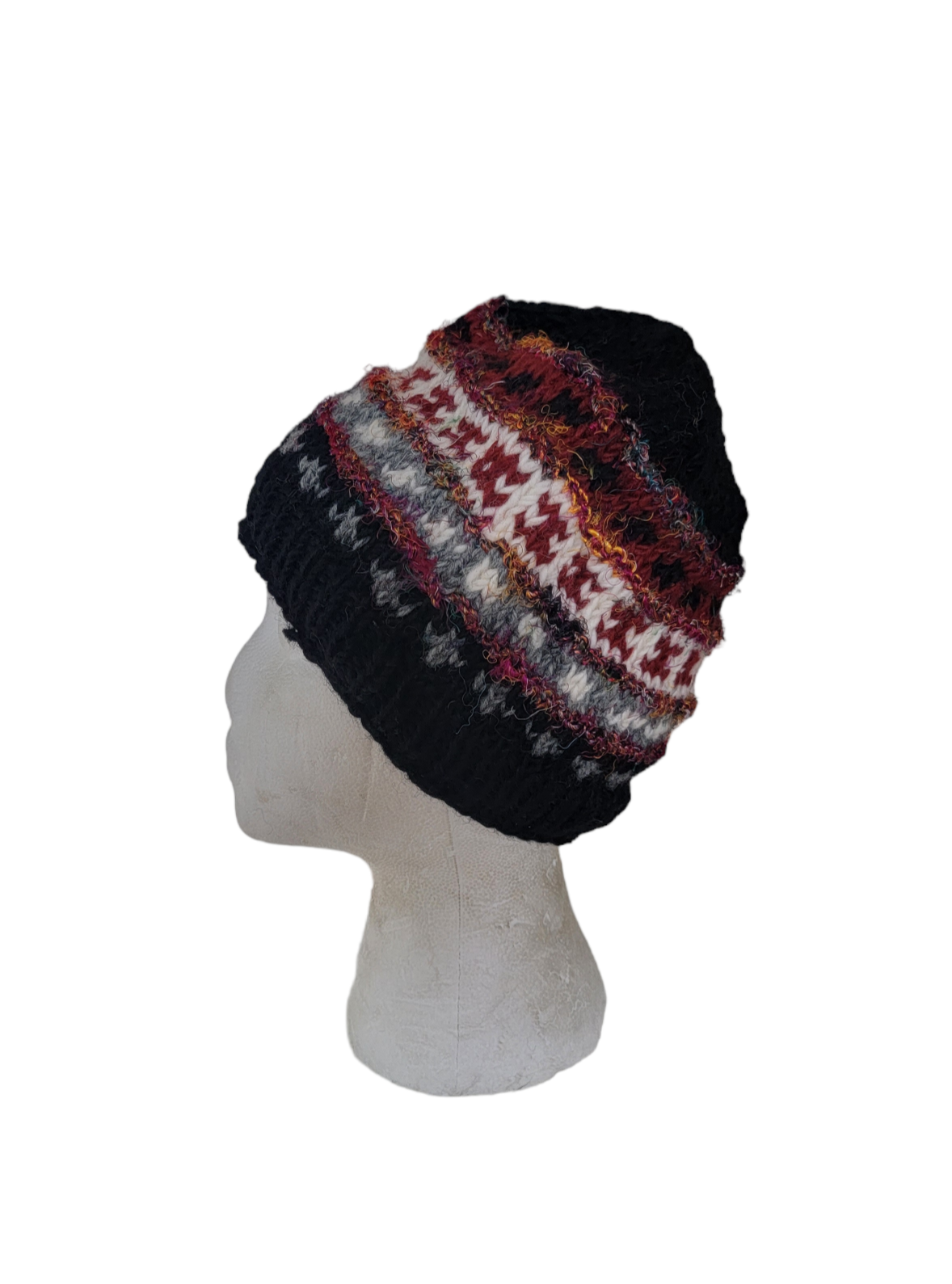 Evergreen Guardian Imports - Wholesale Beanie - Women's - H199 Wool Knitted Hat with Raw Silk Stripes Fleece Lined4