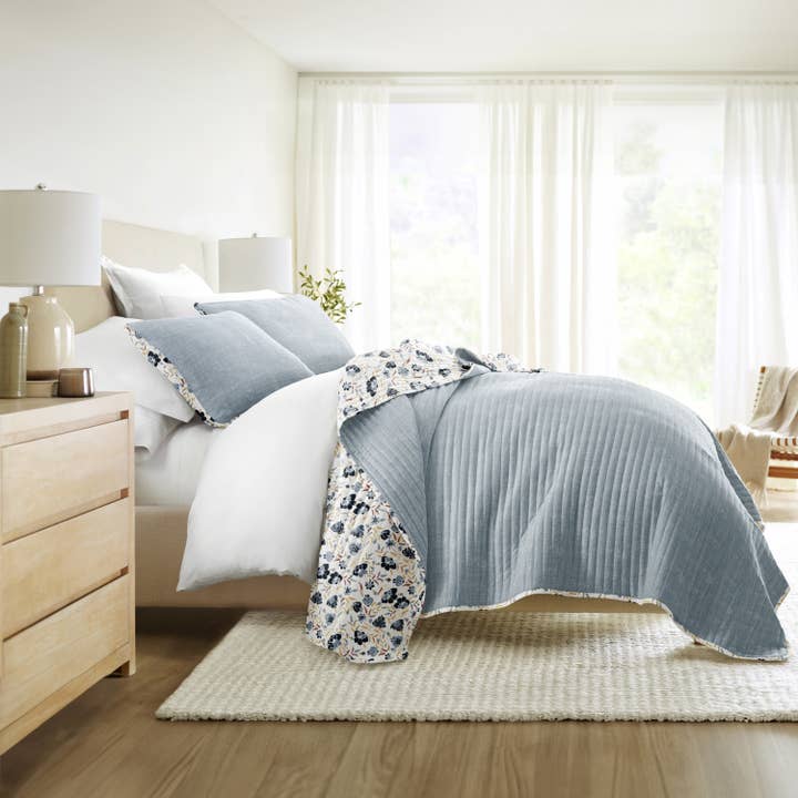 ienjoy Home - Vente Courtepointe - Ensemble de couette réversible à motifs jacobins français toutes saisons13