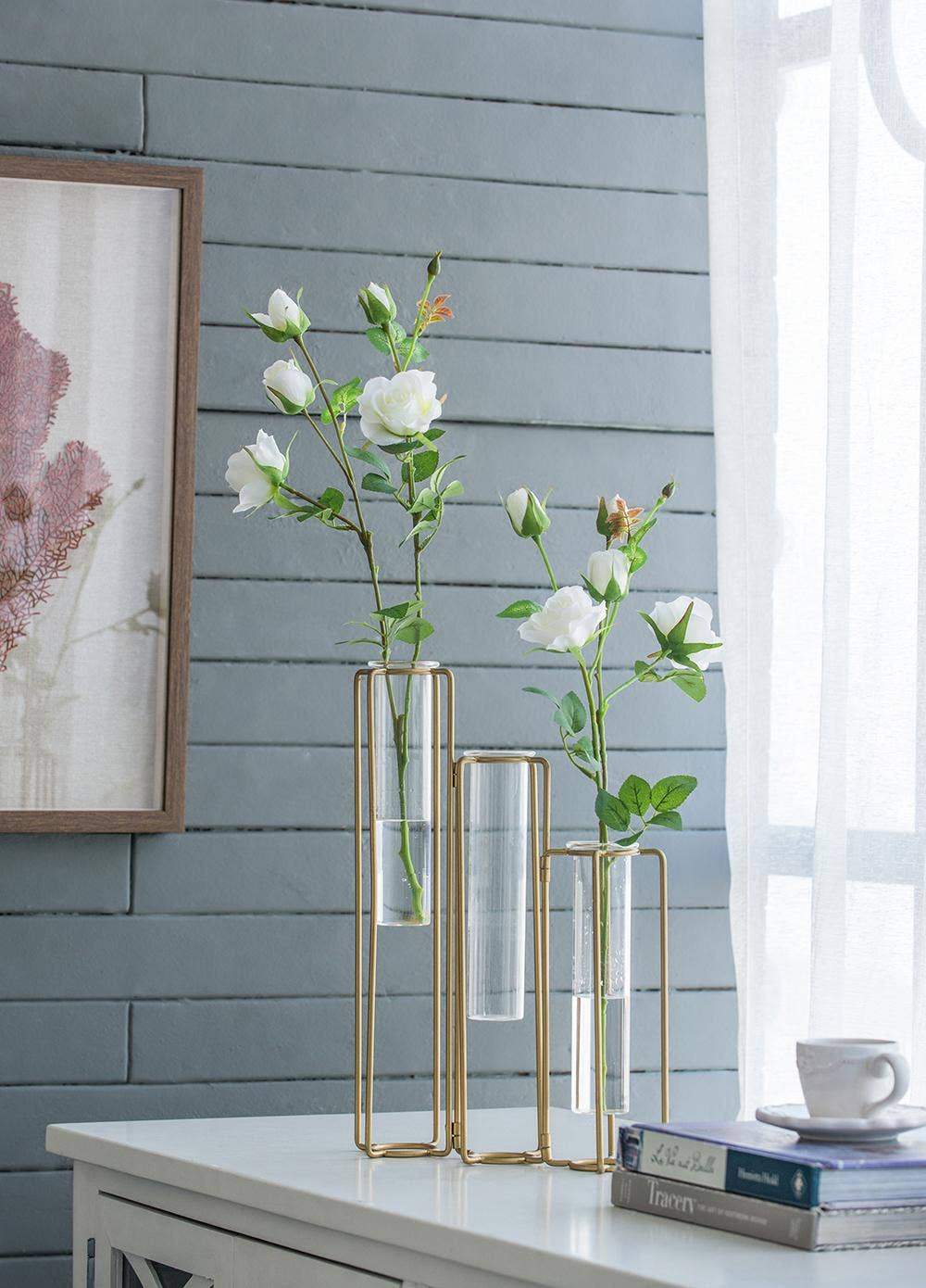 A&B Home Group Inc. - Wholesale Artificial Plant - 6.5x3.5x25"H Rose Spray - White5