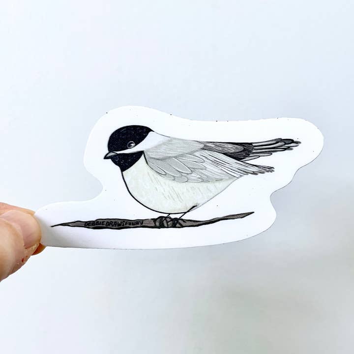 Chickadee Bird klistermærke - Bird Nerd Klistermærker for engroshandel hos Debbie Draws Funny