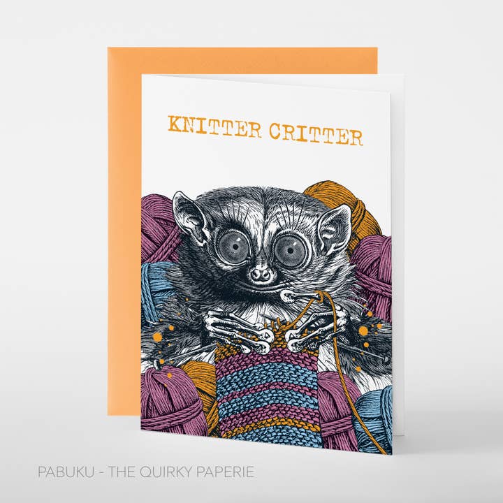 Knitter Critter | Greeting Card for wholesale by Pabuku