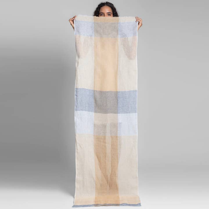 Soft Dune Handwoven Linen Scarf for wholesale by SADHU HANDMADE NATURALS