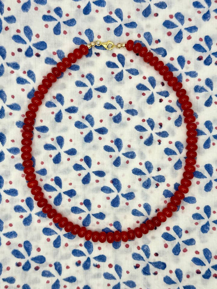 Charged up Cherry Red Layering Necklace - 4th of July Collection for wholesale by Southern Marc Designs