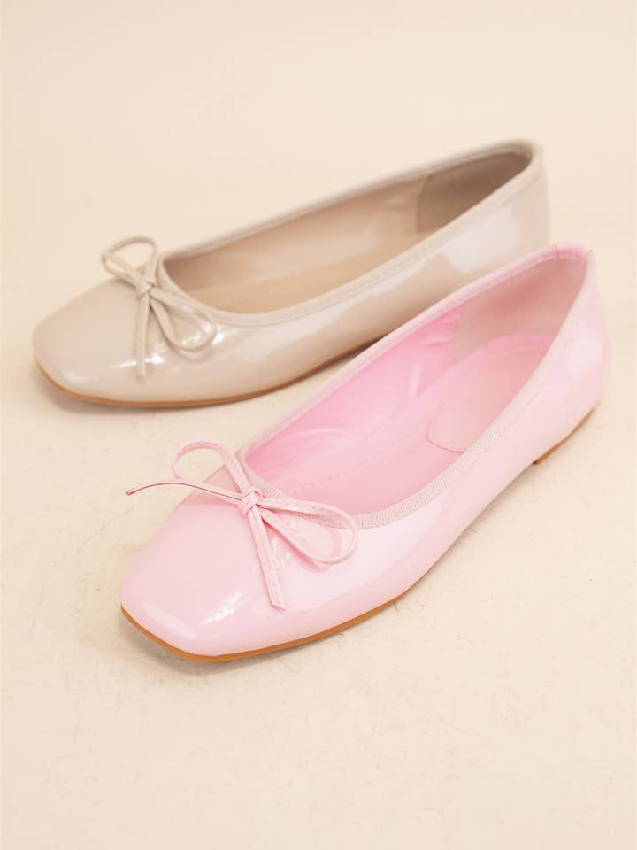 Oliccui - Wholesale Flats - Women's - BOW EMBELLISHED SEMI-SQUARE TOE BALLET FLAT14