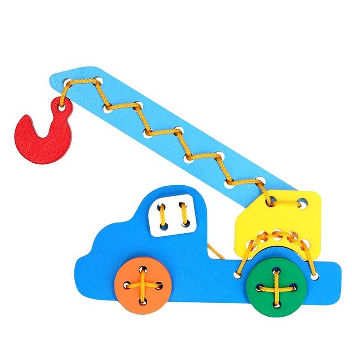Draadspeelgoed „Crane Truck”, veterspeelgoed, houten speelgoed voor wholesale door Komarov Toys