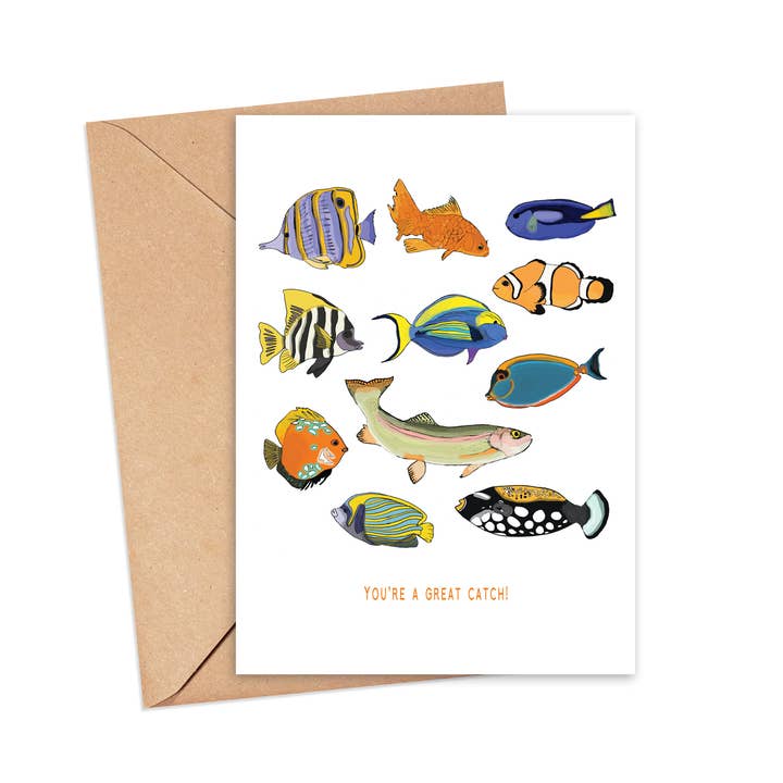 Je bent een geweldige vangstkaart voor wholesale door Screech Owl Design