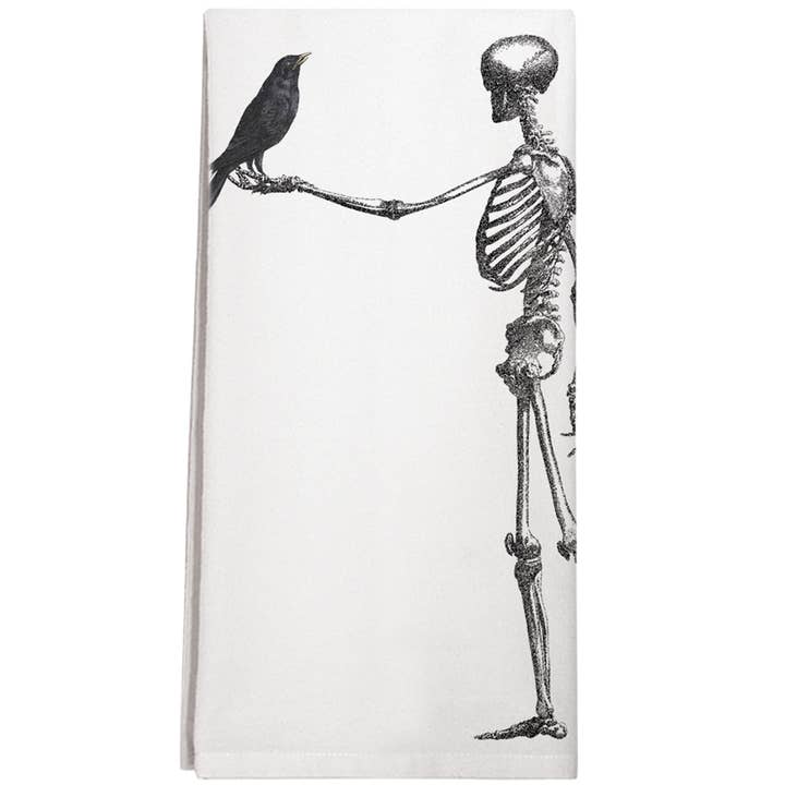 Skeleton Crow Towel for wholesale by Mary Lake-Thompson Ltd.