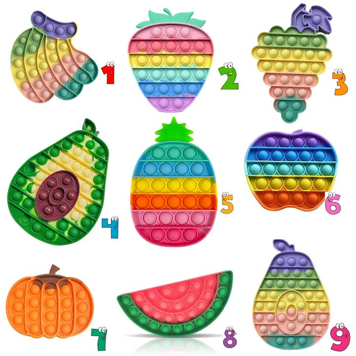 JSBlueRidge Toys - Wholesale Fidget Toy - Kids - Mix Fruit Pop It Fidget Easter Kids Toy In Bulk